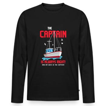 Sportboot Rennboot Bootsbesitzer Kapitän Motorboot - Männer Premium Bio Langarmshirt - Schwarz - Vorne - Nico (187cm)