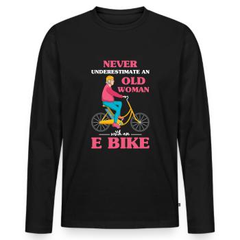 Batterie de vélo électrique Batterie Vélo E-Bike - T-shirt manches longues Premium bio Homme - noir - Devant - Nico (187cm)