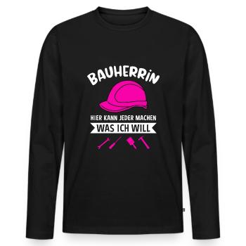 Bauherrin Bauleiterin Hausbau Traumhaus Eigenheim - Männer Premium Bio Langarmshirt - Schwarz - Vorne - Nico (187cm)
