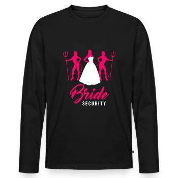 Bachelor Party Wedding Bride Security - Men's Premium Organic Long Sleeve Shirt - black - Front - Nico (187cm)