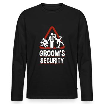 Trauzeuge Grooms Security Junggesellenabschied - Männer Premium Bio Langarmshirt - Schwarz - Vorne - Nico (187cm)