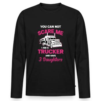 LKW Fahrerin Lastkraftwagen Trucker Girl - Männer Premium Bio Langarmshirt - Schwarz - Vorne - Nico (187cm)