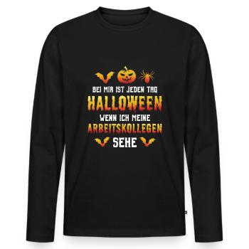 Halloween Party Arbeitstag Lieblingskollegen - Männer Premium Bio Langarmshirt - Schwarz - Vorne - Nico (187cm)