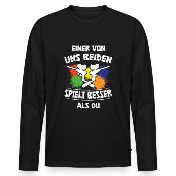 Paintbalspieler Makierer Freizeit Sport Paintball - Männer Premium Bio Langarmshirt - Schwarz - Vorne - Nico (187cm)