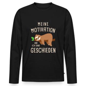Schlafmütze Faulenzen Schlafen Pyjama Faultier - Männer Premium Bio Langarmshirt - Schwarz - Vorne - Nico (187cm)