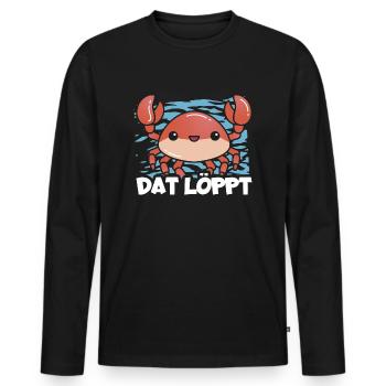 Dat löppt - Männer Premium Bio Langarmshirt - Schwarz - Vorne - Nico (187cm)