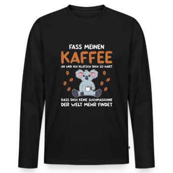 Kaffee Zubehör Koffein Getränk Wachmacher Kaffee - Männer Premium Bio Langarmshirt - Schwarz - Vorne - Nico (187cm)