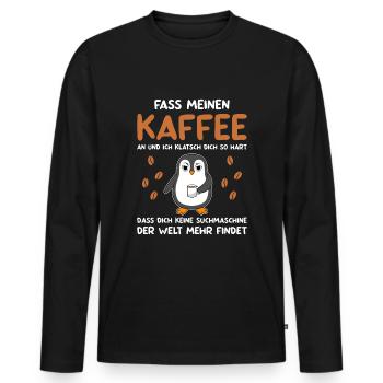 Kaffee Zubehör Koffein Getränk Wachmacher Kaffee - Männer Premium Bio Langarmshirt - Schwarz - Vorne - Nico (187cm)