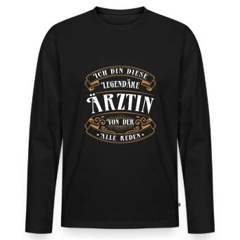 Krankenpflegerin Krankenschwester Mediziner Ärztin - Männer Premium Bio Langarmshirt - Schwarz - Vorne - Nico (187cm)