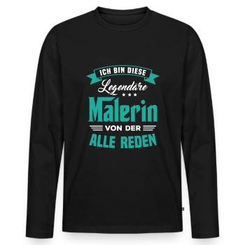 Maler Lackierer Malermeister Malerbetrieb Malerei - Männer Premium Bio Langarmshirt - Schwarz - Vorne - Nico (187cm)
