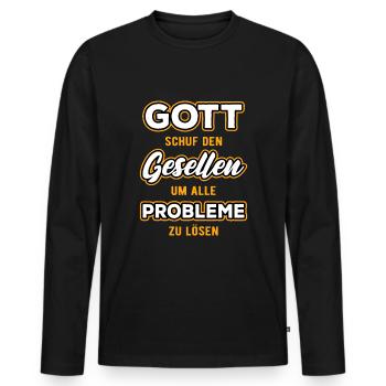 Gesellenprüfung Ausbildung Bestanden Geselle - Männer Premium Bio Langarmshirt - Schwarz - Vorne - Nico (187cm)