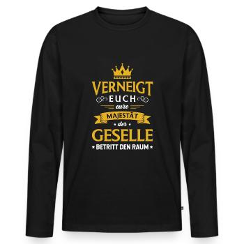Gesellenprüfung Ausbildung Bestanden Geselle - Männer Premium Bio Langarmshirt - Schwarz - Vorne - Nico (187cm)