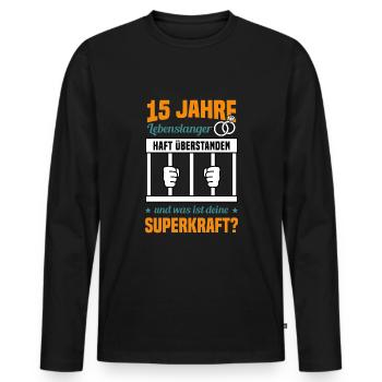Hochzeitstag Jubiläum Verheiratet Ehe Ehemann - Männer Premium Bio Langarmshirt - Schwarz - Vorne - Nico (187cm)