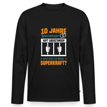 Hochzeitstag Jubiläum Verheiratet Ehe Ehemann - Männer Premium Bio Langarmshirt - Schwarz - Vorne - Nico (187cm)