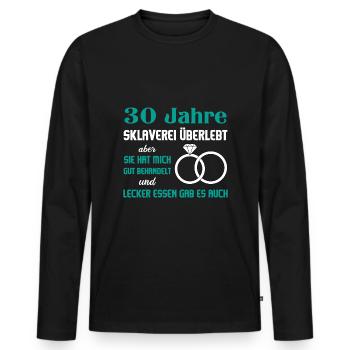 Hochzeitstag Jubiläum Verheiratet Ehe Ehemann - Männer Premium Bio Langarmshirt - Schwarz - Vorne - Nico (187cm)