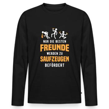 Saufzeuge Ähnlich Wie Ein Trauzeuge - Männer Premium Bio Langarmshirt - Schwarz - Vorne - Nico (187cm)