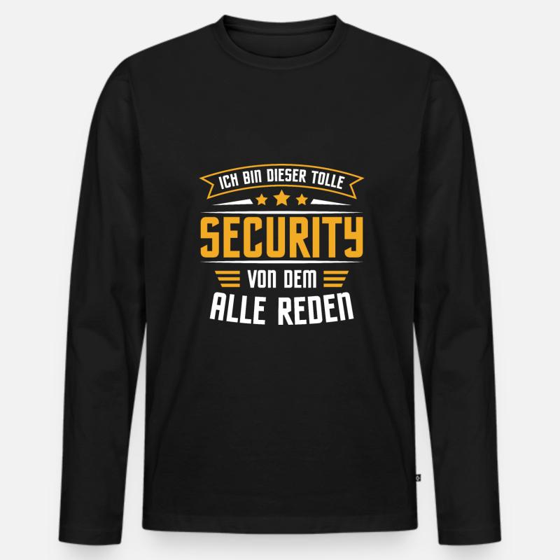 Sicherheitsdienst Türsteher Ordner Security - Männer Premium Bio Langarmshirt - Schwarz