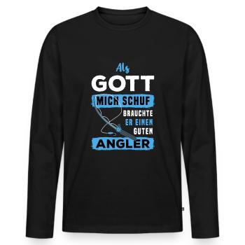 Angel Hobby Fischfang Fische Angelhaken Angeln - Männer Premium Bio Langarmshirt - Schwarz - Vorne - Nico (187cm)