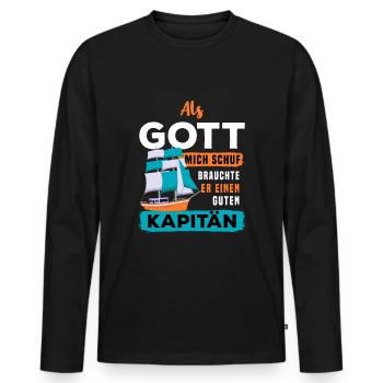 Segelboot Segelschiff Bootsfahrer Kapitän - Männer Premium Bio Langarmshirt - Schwarz - Vorne - Nico (187cm)