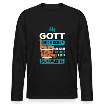 Saunagang Saunaaufguss Saunieren Wellness Sauna - Männer Premium Bio Langarmshirt - Schwarz - Vorne - Nico (187cm)
