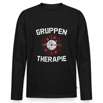 Schützenfest Schießen Schießsport Sportschütze - Männer Premium Bio Langarmshirt - Schwarz - Vorne - Nico (187cm)