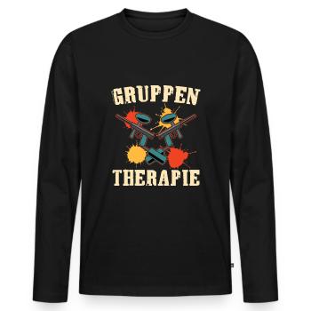 Paintballspieler Makierer Freizeit Sport Paintball - Männer Premium Bio Langarmshirt - Schwarz - Vorne - Nico (187cm)