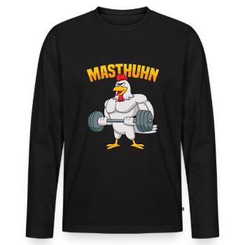 Fitness Ausdauer Muskeltraining Sport Fitness - Männer Premium Bio Langarmshirt - Schwarz - Vorne - Nico (187cm)