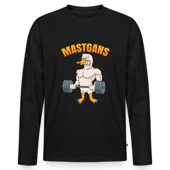 Fitness Ausdauer Muskeltraining Sport Fitness - Männer Premium Bio Langarmshirt - Schwarz - Vorne - Nico (187cm)