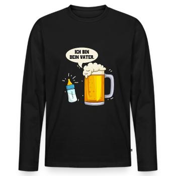 Biertrinker Bierkrug Ich Bin Dein Vater Bier - Männer Premium Bio Langarmshirt - Schwarz - Vorne - Nico (187cm)