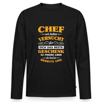 Bester Chef Der Welt Führungskraft Vorgesetzter - Männer Premium Bio Langarmshirt - Schwarz - Vorne - Nico (187cm)