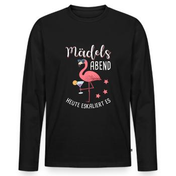 Mädelswochenende Flamingo Mädelsabend - Männer Premium Bio Langarmshirt - Schwarz - Vorne - Nico (187cm)