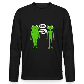 Quak Mager Quak Kröte Laubfrosch Frosch - Männer Premium Bio Langarmshirt - Schwarz - Vorne - Nico (187cm)