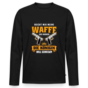 Schützenfest Schießen Schießsport Sportschütze - Männer Premium Bio Langarmshirt - Schwarz - Vorne - Nico (187cm)