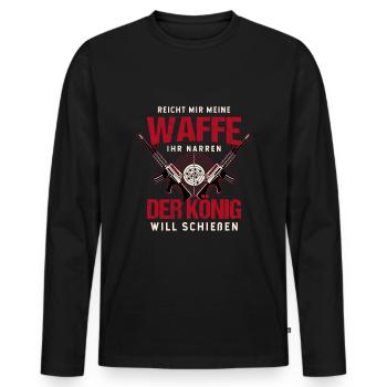Schützenfest Schießen Schießsport Sportschütze - Männer Premium Bio Langarmshirt - Schwarz - Vorne - Nico (187cm)