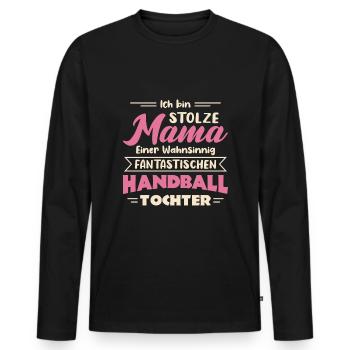 Hallen Sport Handballerin Handballverein Handball - Männer Premium Bio Langarmshirt - Schwarz - Vorne - Nico (187cm)