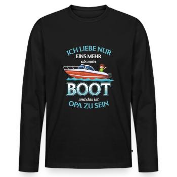 Boot Opa Großvater Opi Enkelkind Enkel Opa - Männer Premium Bio Langarmshirt - Schwarz - Vorne - Nico (187cm)