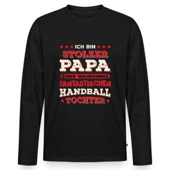 Hallen Sport Handballerin Handballverein Handball - Männer Premium Bio Langarmshirt - Schwarz - Vorne - Nico (187cm)