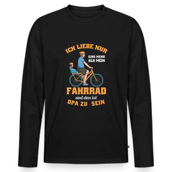 Fahrrad Opa Großvater Opi Enkelkind Enkel Opa - Männer Premium Bio Langarmshirt - Schwarz - Vorne - Nico (187cm)