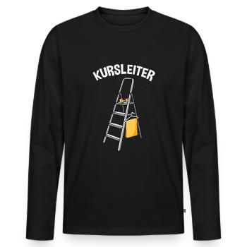 Kursleiter Fitnesstrainer Muskeltraining Fitness - Männer Premium Bio Langarmshirt - Schwarz - Vorne - Nico (187cm)