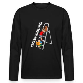Kindergarten Kita Leitung Erzieherin - Männer Premium Bio Langarmshirt - Schwarz - Vorne - Nico (187cm)