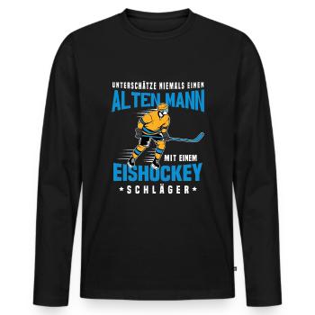 Eishockey Ausrüstung für Eishockeyspieler - Männer Premium Bio Langarmshirt - Schwarz - Vorne - Nico (187cm)
