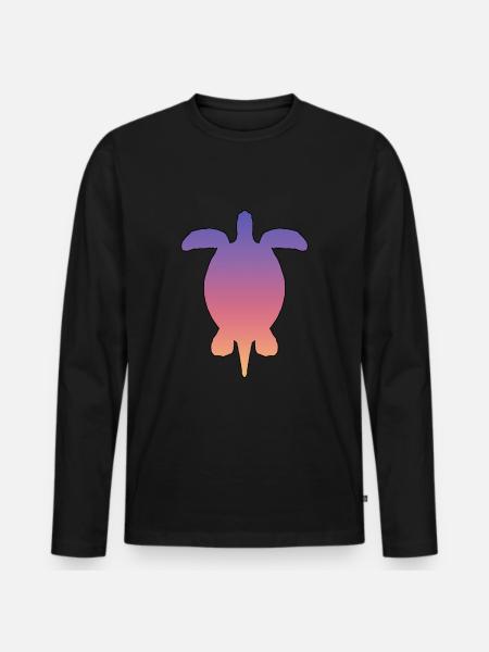 Turtle - Männer Premium Bio Langarmshirt - Schwarz