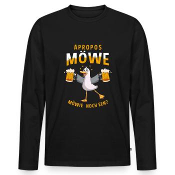 Apropos Möwe Möwie noch Een Norddeutschland - Männer Premium Bio Langarmshirt - Schwarz - Vorne - Nico (187cm)