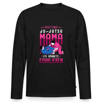 Kampfsport Kampfkunst Ju-Jutsu Mama - Männer Premium Bio Langarmshirt - Schwarz - Vorne - Nico (187cm)