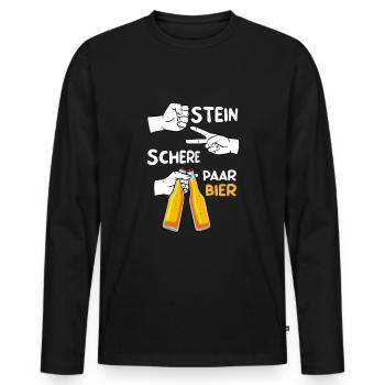 Biertrinker Biertank Stein Schere Paar Bier - Männer Premium Bio Langarmshirt - Schwarz - Vorne - Nico (187cm)
