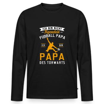 Fußball Papa Des Torwarts - Männer Premium Bio Langarmshirt - Schwarz - Vorne - Nico (187cm)