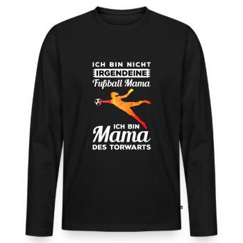 Ich bin nicht irgendeine Fußball Mama - Männer Premium Bio Langarmshirt - Schwarz - Vorne - Nico (187cm)