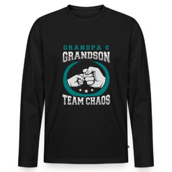 Grandpa Grandpa Grandpa Grandpa Grandpa Grandpa - Men's Premium Organic Long Sleeve Shirt - black - Front - Nico (187cm)