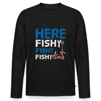 Fishing Sport Fishing Fish Fishing Hooks Fishing - Men's Premium Organic Long Sleeve Shirt - black - Front - Nico (187cm)