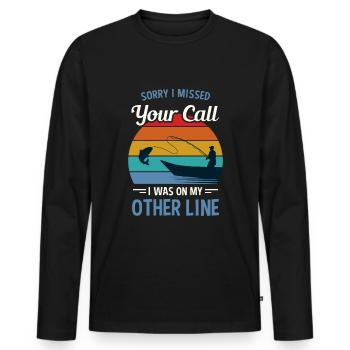 Fishing Sports Hobby Fishing Fishing Hooks Fishing - Men's Premium Organic Long Sleeve Shirt - black - Front - Nico (187cm)